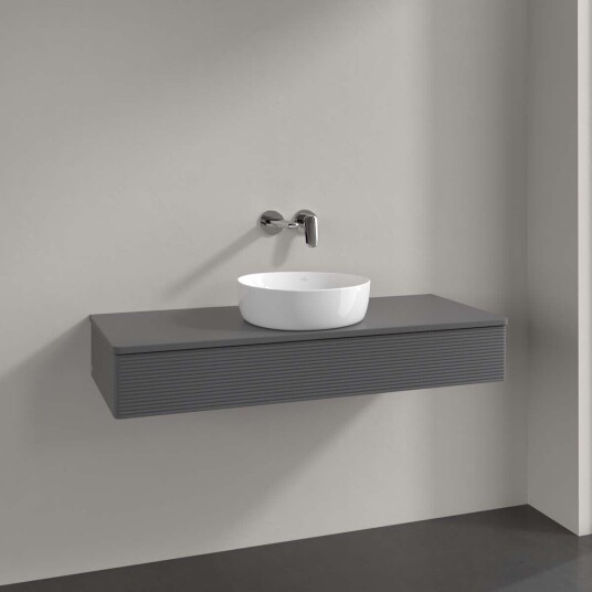 Villeroy & Boch  Antao Servantskap med 1 skuff 120x50x19 cm u/lys Antrasitt Matt
