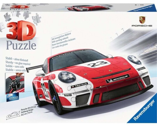 Ravensburger 3D Porsche 911 GT3 Cup Puslespill 108 brikker Salzburg Design