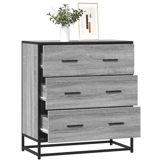 Skjenk grå sonoma 68x35x76 cm konstruert tre og metall 8721102840319