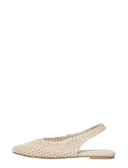ONLY Onlakira 7 Woven Slingback Ballerina Cream 38
