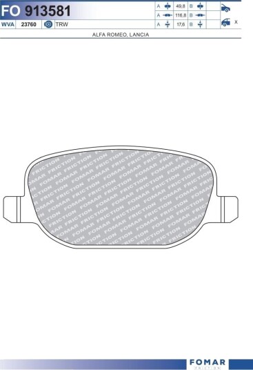 Bremsesko sett FOMAR Friction FO 0343
