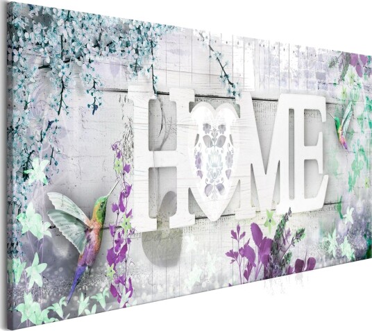 Tavle Home And Hummingbirds 1 Part Green Narrow 120X40 Artgeist sp. z o. o.