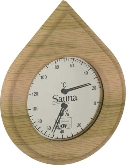Badstu Thermo-Hygrometer SAWO Vanndråpe