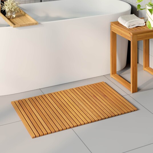 vidaXL Badematte Brun 80 x 50 cm Solid akasietre