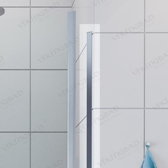 Vikingbad Veggprofil Fast Alu Magnetlist Universal Sølv H193cm (til Dusjdør Rett)