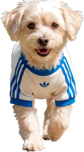 Adidas Originals Pet Cali Tee Hundetrøye Offwhite/Blå L ADIKY8732