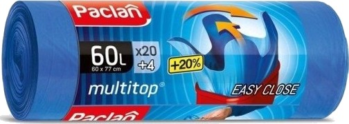 Søppelsekker Paclan Multitop 60L 24 Stk Hdpe