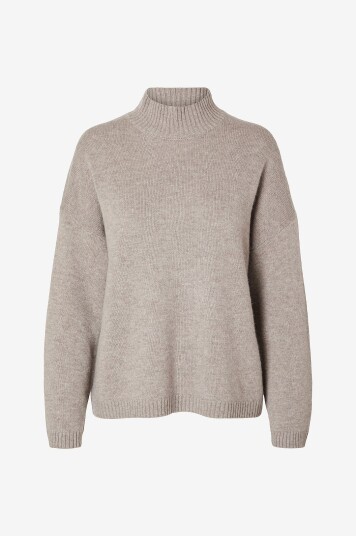 Selected FEMME   Pullover slfCille Cashmere Blend High Neck N   Natur