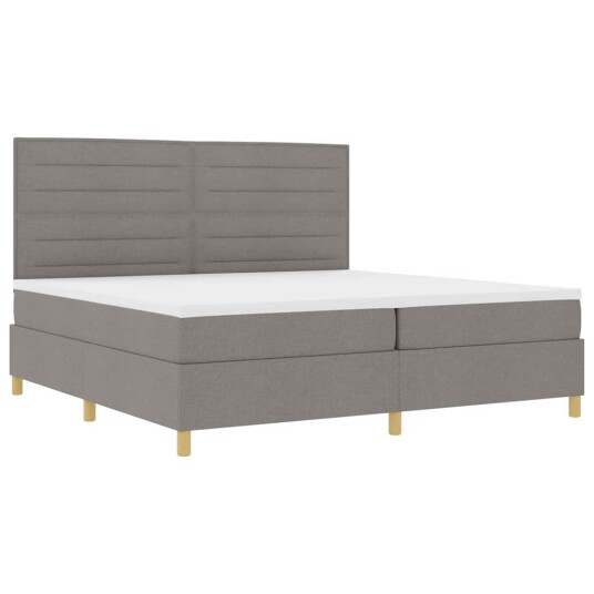 Boksfjæring med madrass Taupe 200x200 cm Stoff