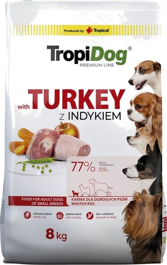 Tropidog Tørrfôr Adult Premium Small Og Ris Kalkun 2 X 8 kg Tropidog Tørrfôr Adult Premium Small Og Ris Kalkun 2 X 8 kg