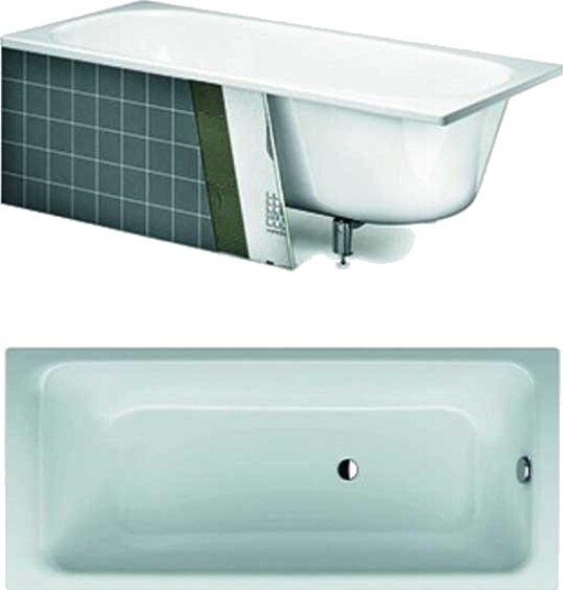 Gustavsberg Kombi Badekar For Innbygging 160cm Hvit
