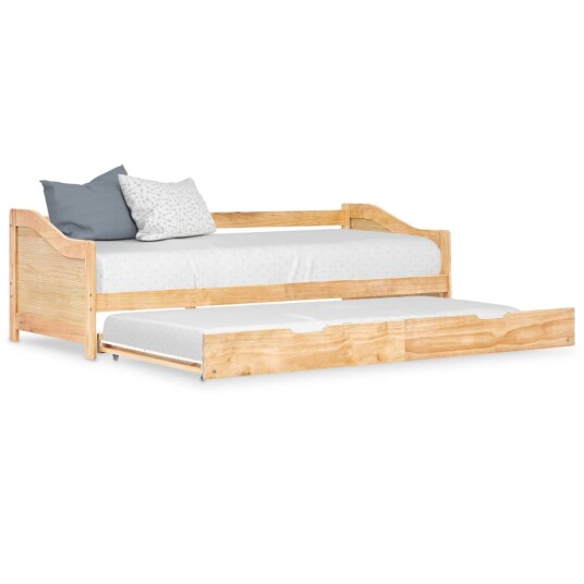 vidaXL Sovesofa uttrekkbar ramme furu 90x200 cm