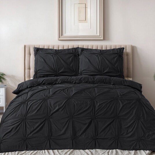Indusia Design Sengesett Punch Pintuck Black 200x220 / Micropercal