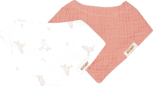 Mumin Moomin Bandana Smekker 2 Pakning Pink White One Size Mumin Moomin Bandana Smekker 2 Pakning Pink White One Size