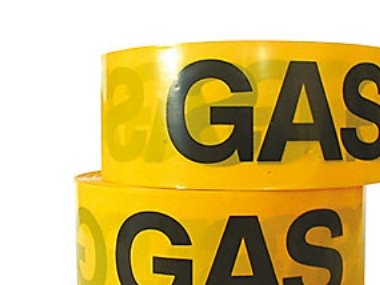 Markeringsbånd, Gul, Gas, 100 X 0,1 Mm, 500 M