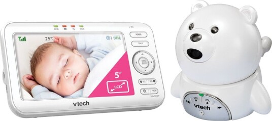 VTech Babycall Med Kamera Bjørn 17 Timer 50 Meter Hvit