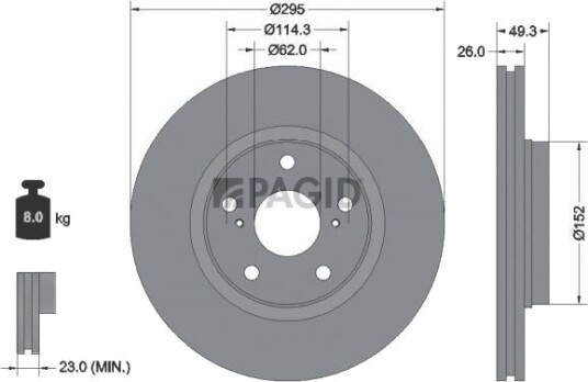 PAGID 54639NC Bremseskive