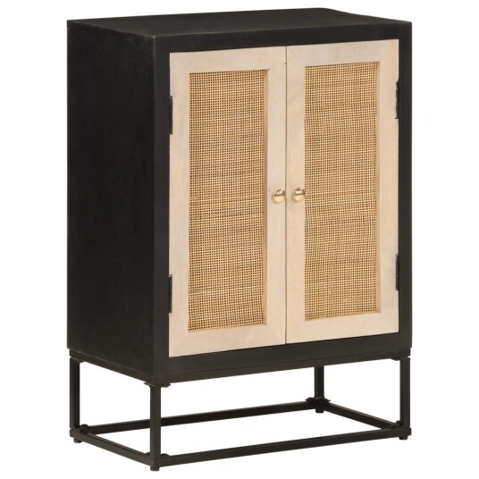 Skjenk svart 55x30x76 cm heltre mango og jern 8721012215528 Skjenk svart 55x30x76 cm heltre mango og jern 8721012215528