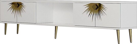 Tari TV benk 150 cm Hvit/Gull