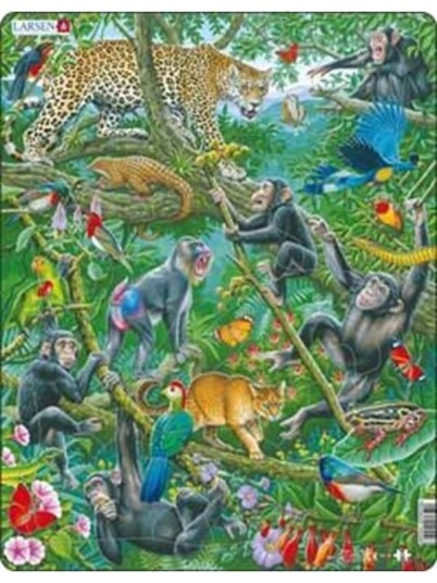 Larsen Puzzles Puzzle African Rainforest 32 Pieces Maxi 36.5x28.5 Cm Gulv