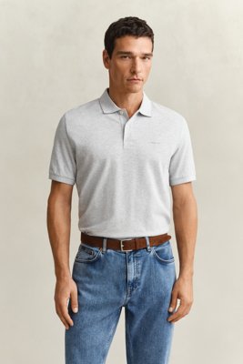 Gant Tofarget poloskjorte GREY MELANGE 4XL Gant Tofarget poloskjorte GREY MELANGE 4XL