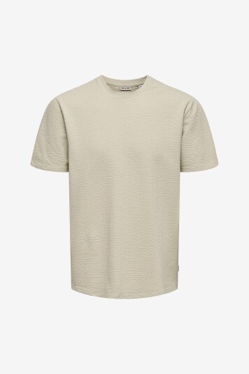 ONLY & SONS - T-skjorte onsKian Life Reg Seersucker SS Tee - Grå ONLY & SONS - T-skjorte onsKian Life Reg Seersucker SS Tee - Grå