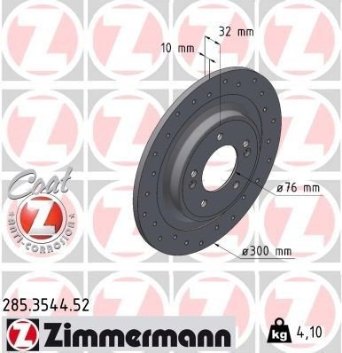 ZIMMERMANN 285.3544.52 Bremseskive ZIMMERMANN 285.3544.52 Bremseskive