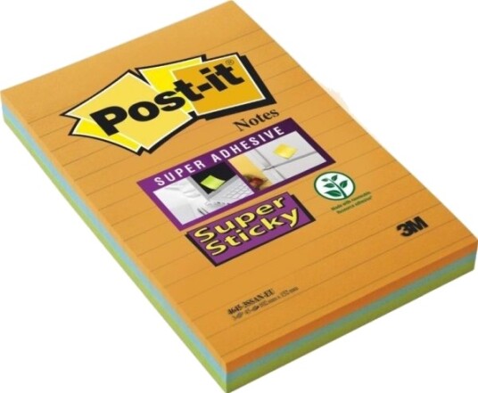 Post It 3M Post It® Super Sticky Xxl Boost Fôret 101X152 Mm 3X45 Kort.