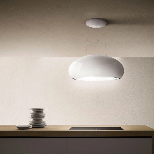 Eico Seashell Fritthengende Ventilator Ø80 cm med Belysning og Intensiv Hastighet Pearl White