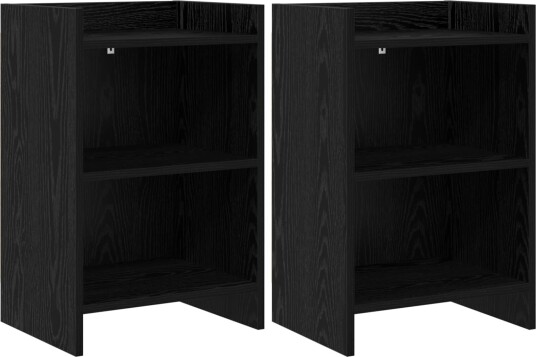  Nattbord 2 pcs Svart eik 40 x 30 x 60 cm Konstruert tre