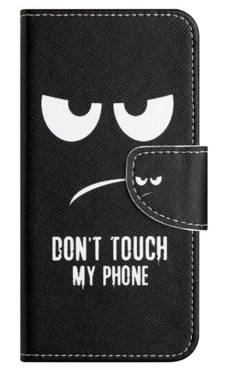INCOVER Samsung Galaxy A24 Flip Deksel i Skinn med Lommebok og Trykk - "Don't Touch my Phone"