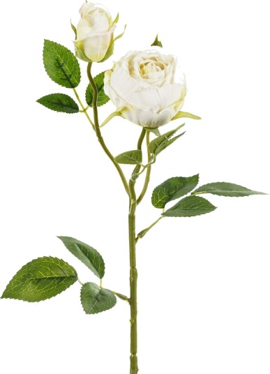 Kremfarget Rose 55 cm Kunstige Blomster