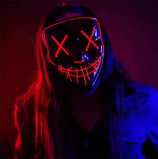 Hisab Joker Led maske rød Hisab Joker Led maske rød