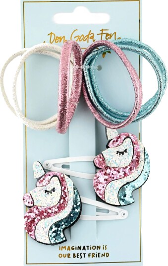 Robetoy Hårstrikker Unicorn Glitter Sett F36179
