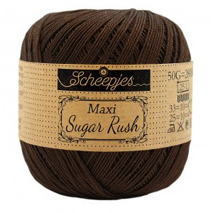 Scheepjes Maxi Sugar Rush Garn Unicolor 162 Sort Kaffe Scheepjes Maxi Sugar Rush Garn Unicolor 162 Sort Kaffe