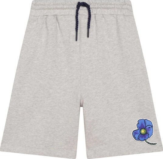 Kenzo Shorts   Eksklusiv utgave   Gråmered m. Blå blomst   Kenzo   14 år 164   Shorts
