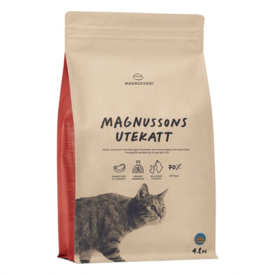 Magnussons Utekatt Tørrfôr 4,8 kg med Helse og Pels Vitaminer