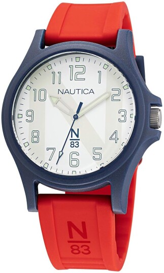 Nautica Herreklokke NAPJSS119 Java Sea Hvit/Gummi Ø40 mm