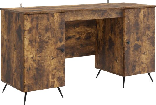vidaXL Skrivebord med hylle Røkt Eik 142,5 x 50 x 75 cm Konstruert tre