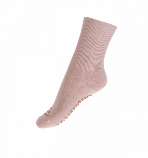 Nordic Kids   Sokker Bambus 2pk Anti Skli Rosa/ Grå   19 21
