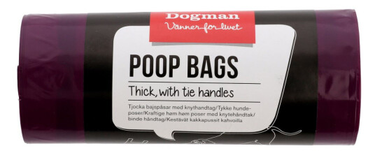 Dogman Slitesterk Lilla Bajspåse med Knytehåndtak 50-pk