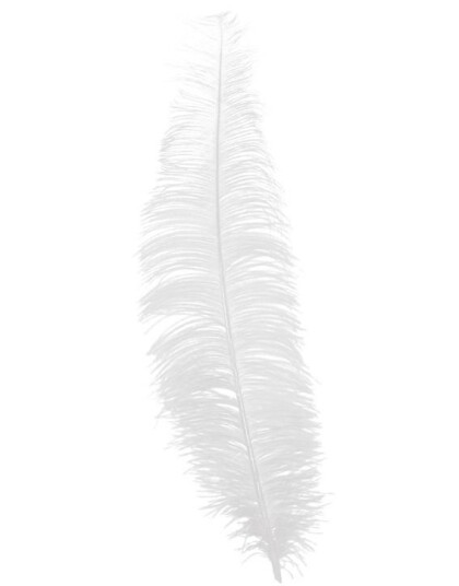 12 Stk. Store Hvite Strutsefjær 40 cm