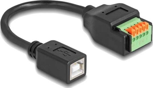 Delock Usb 2.0 Kabel Type B Buchse Til Terminalblock Adapter Med Drucktaster 15 Cm