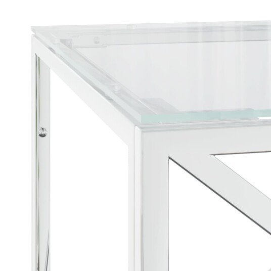 vidaXL Salongbord 110x45x45 cm rustfritt stål og glass