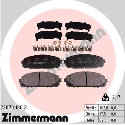 Bremseklosser ZIMMERMANN 22070.180.2 Bremseklosser ZIMMERMANN 22070.180.2