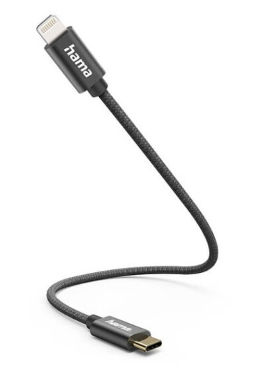 Hama Ladekabel USB-C - Lightning 0.2 m Svart