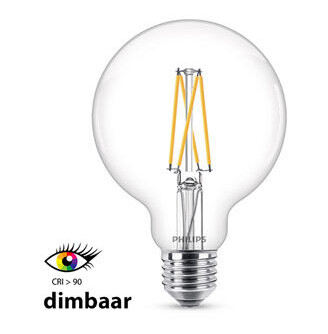 E27 Philips WarmGlow E27 LED-lyspærer 5,9W (60W) (Kule, Klart, Kan dimmes)