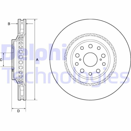 Bremseskive DELPHI BG9186C Bremseskive DELPHI BG9186C