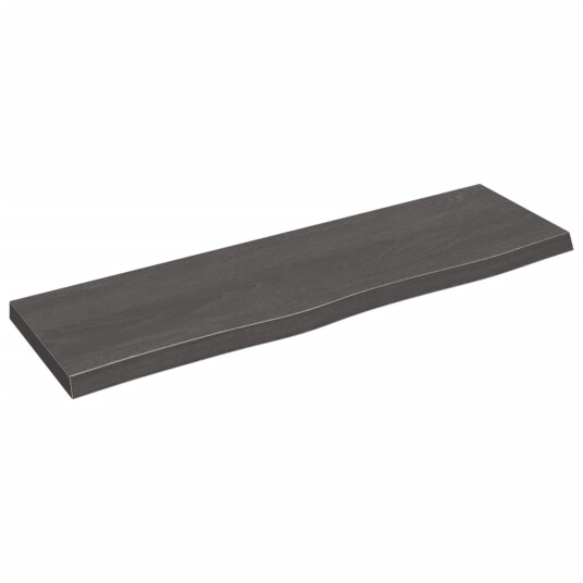 vidaXL Vegghylle m?rkegr? 100x30x4 cm behandlet heltre eik