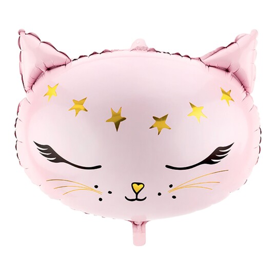 PartyDeco Folieballong Katt Rosa